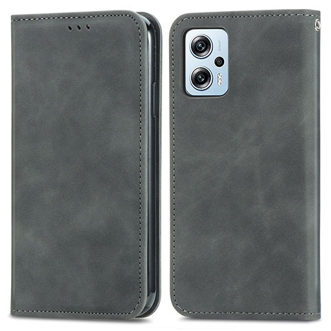 Funda de Cuero Cartera con Soporte Carcasa S04D para Xiaomi Poco X4 GT 5G Gris