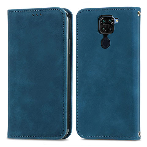 Funda de Cuero Cartera con Soporte Carcasa S04D para Xiaomi Redmi 10X 4G Azul