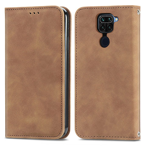 Funda de Cuero Cartera con Soporte Carcasa S04D para Xiaomi Redmi 10X 4G Marron