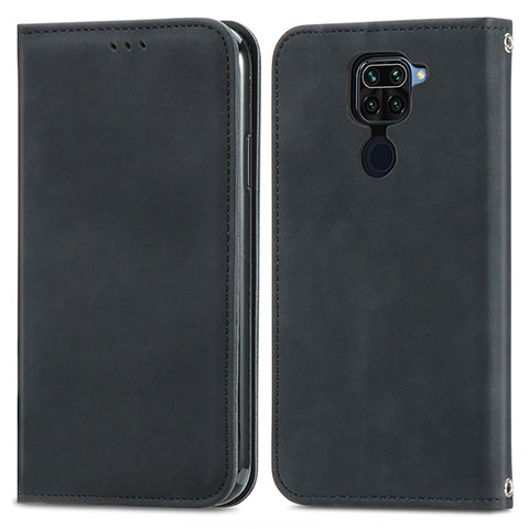 Funda de Cuero Cartera con Soporte Carcasa S04D para Xiaomi Redmi 10X 4G Negro