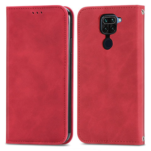 Funda de Cuero Cartera con Soporte Carcasa S04D para Xiaomi Redmi 10X 4G Rojo