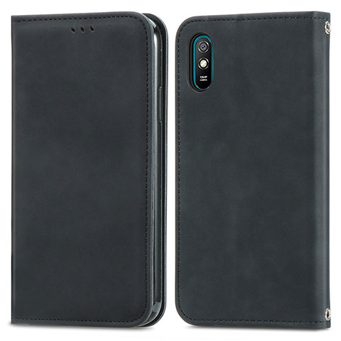 Funda de Cuero Cartera con Soporte Carcasa S04D para Xiaomi Redmi 9i Negro