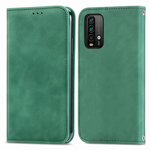 Funda de Cuero Cartera con Soporte Carcasa S04D para Xiaomi Redmi 9T 4G Verde