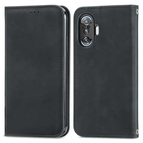 Funda de Cuero Cartera con Soporte Carcasa S04D para Xiaomi Redmi K40 Gaming 5G Negro