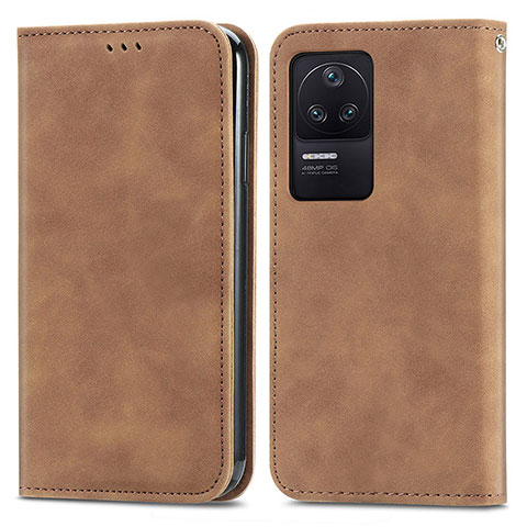 Funda de Cuero Cartera con Soporte Carcasa S04D para Xiaomi Redmi K40S 5G Marron