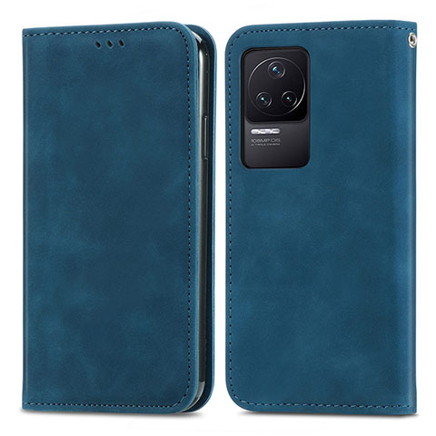 Funda de Cuero Cartera con Soporte Carcasa S04D para Xiaomi Redmi K50 5G Azul