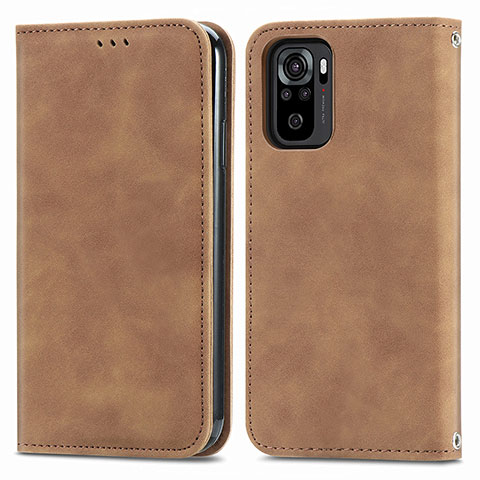 Funda de Cuero Cartera con Soporte Carcasa S04D para Xiaomi Redmi Note 11 SE India 4G Marron