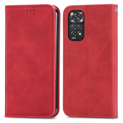 Funda de Cuero Cartera con Soporte Carcasa S04D para Xiaomi Redmi Note 12 Pro 4G Rojo