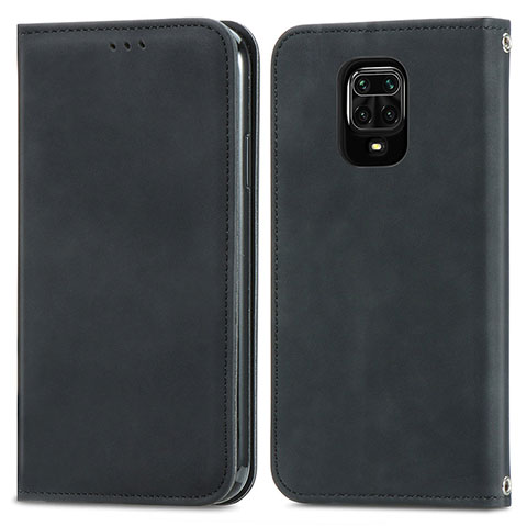 Funda de Cuero Cartera con Soporte Carcasa S04D para Xiaomi Redmi Note 9 Pro Max Negro