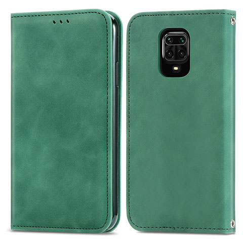 Funda de Cuero Cartera con Soporte Carcasa S04D para Xiaomi Redmi Note 9 Pro Max Verde