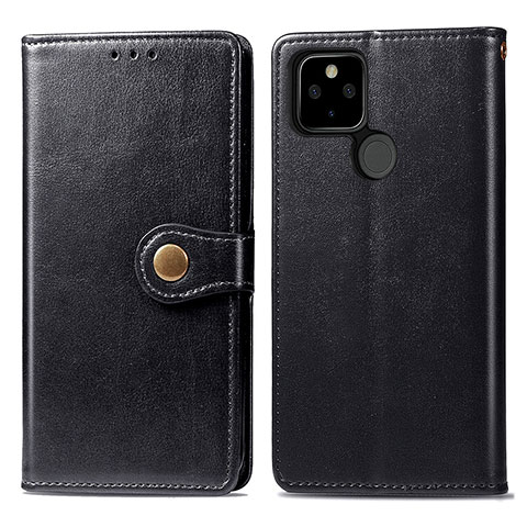 Funda de Cuero Cartera con Soporte Carcasa S05D para Google Pixel 4a 5G Negro