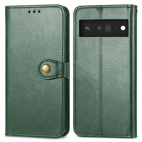 Funda de Cuero Cartera con Soporte Carcasa S05D para Google Pixel 6 Pro 5G Verde