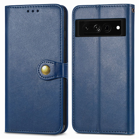 Funda de Cuero Cartera con Soporte Carcasa S05D para Google Pixel 7 Pro 5G Azul