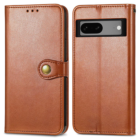 Funda de Cuero Cartera con Soporte Carcasa S05D para Google Pixel 7a 5G Marron