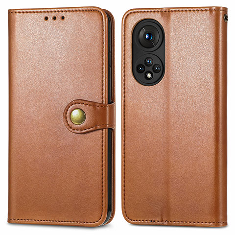 Funda de Cuero Cartera con Soporte Carcasa S05D para Huawei Honor 50 Pro 5G Marron