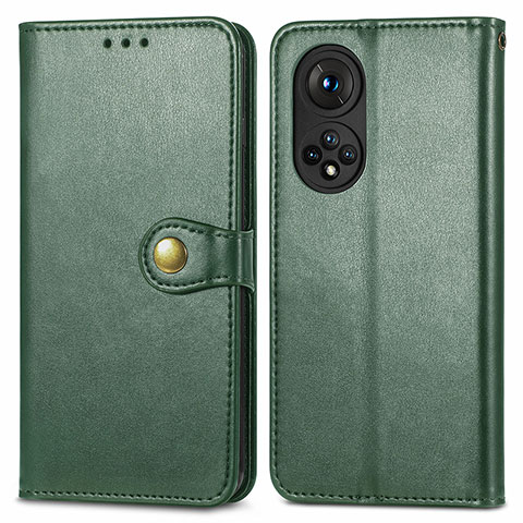 Funda de Cuero Cartera con Soporte Carcasa S05D para Huawei Honor 50 Pro 5G Verde