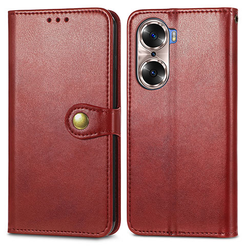 Funda de Cuero Cartera con Soporte Carcasa S05D para Huawei Honor 60 5G Rojo