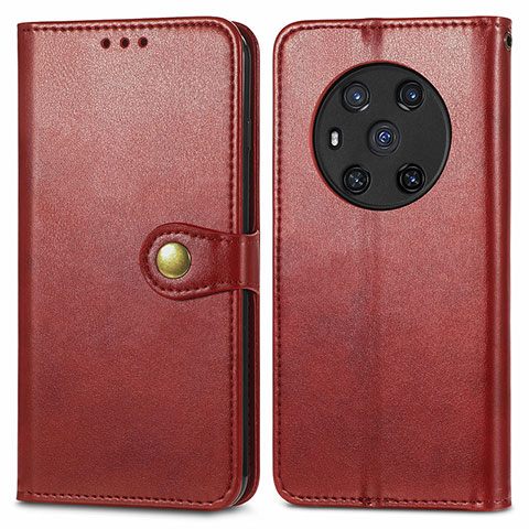 Funda de Cuero Cartera con Soporte Carcasa S05D para Huawei Honor Magic3 5G Rojo