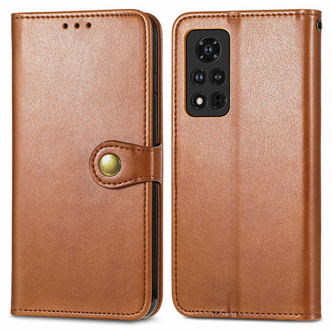 Funda de Cuero Cartera con Soporte Carcasa S05D para Huawei Honor V40 5G Marron