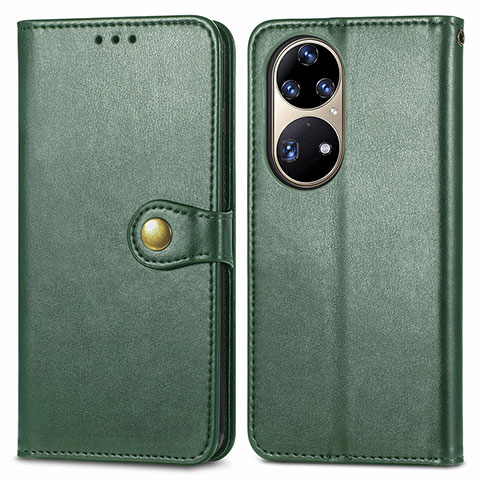 Funda de Cuero Cartera con Soporte Carcasa S05D para Huawei P50e Verde