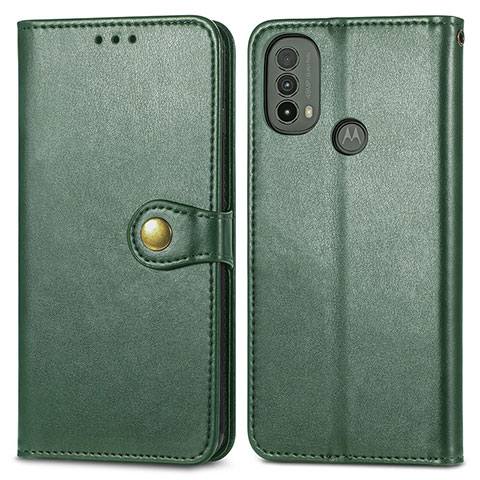 Funda de Cuero Cartera con Soporte Carcasa S05D para Motorola Moto E30 Verde