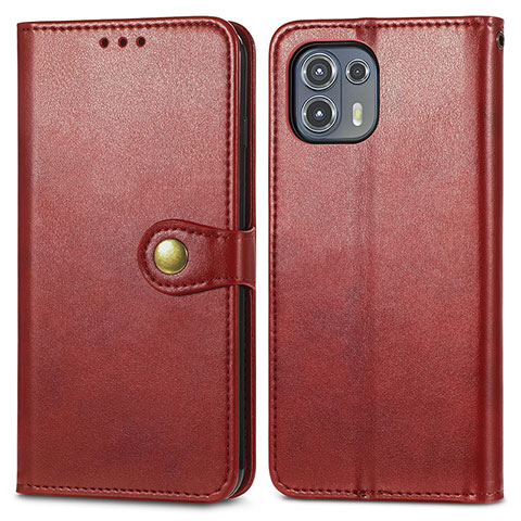 Funda de Cuero Cartera con Soporte Carcasa S05D para Motorola Moto Edge 20 Lite 5G Rojo