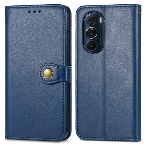 Funda de Cuero Cartera con Soporte Carcasa S05D para Motorola Moto Edge 30 Pro 5G Azul