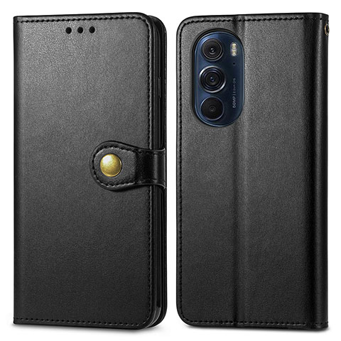 Funda de Cuero Cartera con Soporte Carcasa S05D para Motorola Moto Edge 30 Pro 5G Negro