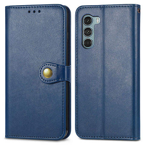 Funda de Cuero Cartera con Soporte Carcasa S05D para Motorola Moto Edge S30 5G Azul