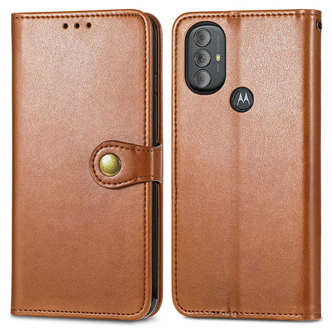 Funda de Cuero Cartera con Soporte Carcasa S05D para Motorola Moto G Play (2023) Marron