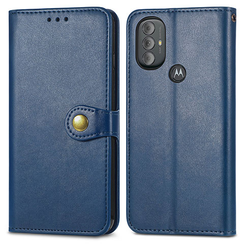 Funda de Cuero Cartera con Soporte Carcasa S05D para Motorola Moto G Play Gen 2 Azul