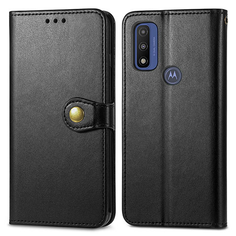 Funda de Cuero Cartera con Soporte Carcasa S05D para Motorola Moto G Pure Negro