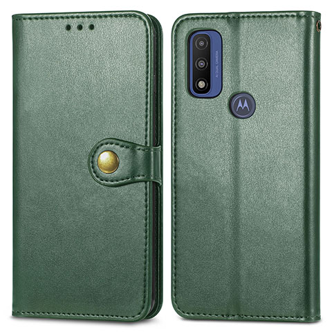 Funda de Cuero Cartera con Soporte Carcasa S05D para Motorola Moto G Pure Verde