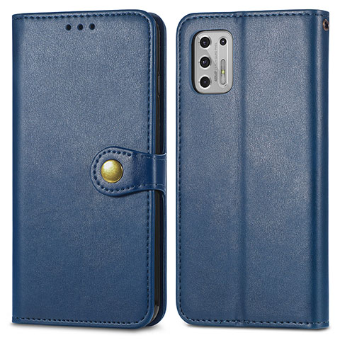 Funda de Cuero Cartera con Soporte Carcasa S05D para Motorola Moto G Stylus (2021) Azul