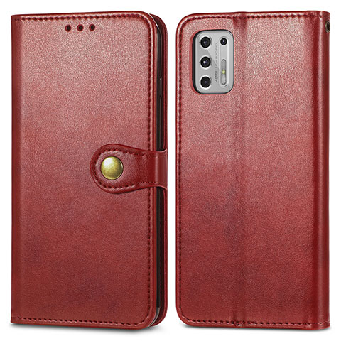 Funda de Cuero Cartera con Soporte Carcasa S05D para Motorola Moto G Stylus (2021) Rojo