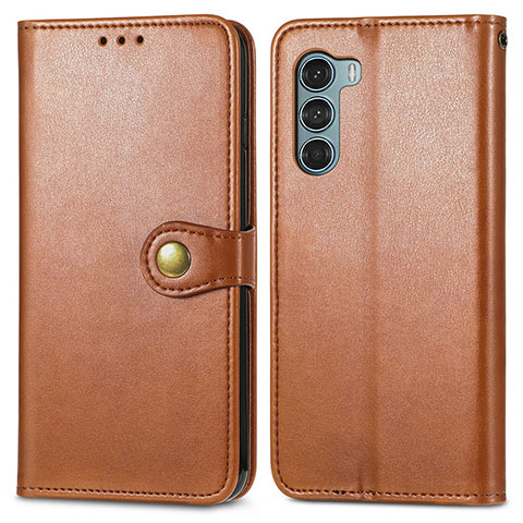 Funda de Cuero Cartera con Soporte Carcasa S05D para Motorola Moto G200 5G Marron