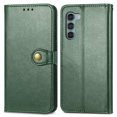 Funda de Cuero Cartera con Soporte Carcasa S05D para Motorola Moto G200 5G Verde