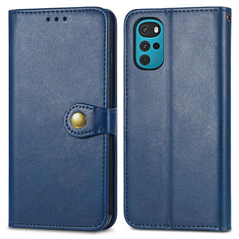 Funda de Cuero Cartera con Soporte Carcasa S05D para Motorola Moto G22 Azul