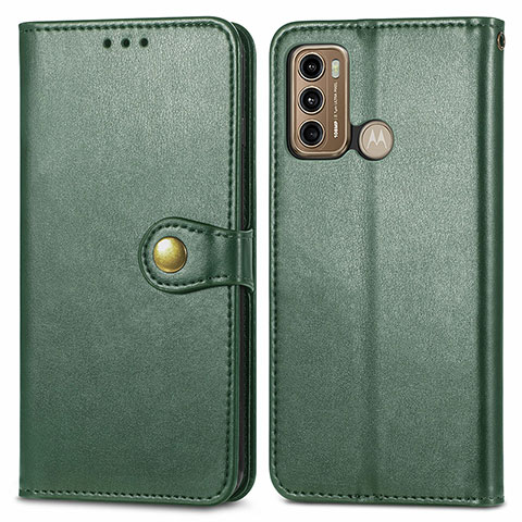 Funda de Cuero Cartera con Soporte Carcasa S05D para Motorola Moto G40 Fusion Verde