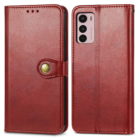 Funda de Cuero Cartera con Soporte Carcasa S05D para Motorola Moto G42 Rojo