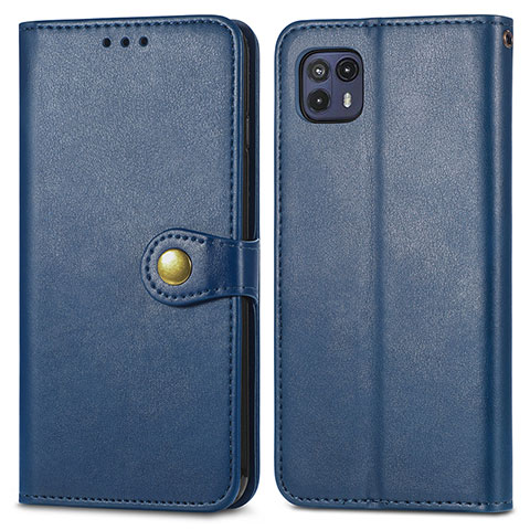 Funda de Cuero Cartera con Soporte Carcasa S05D para Motorola Moto G50 5G Azul