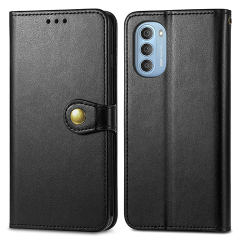 Funda de Cuero Cartera con Soporte Carcasa S05D para Motorola Moto G51 5G Negro