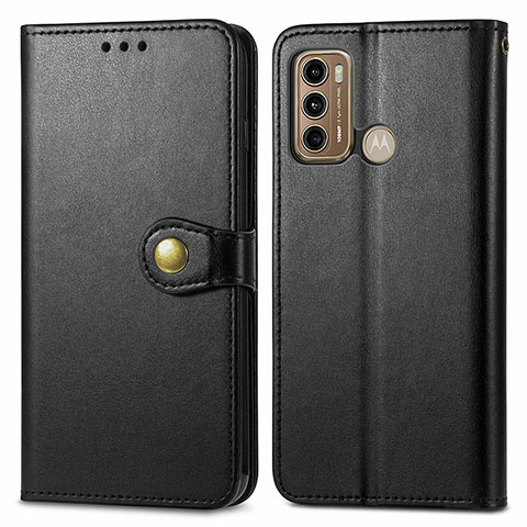 Funda de Cuero Cartera con Soporte Carcasa S05D para Motorola Moto G60 Negro