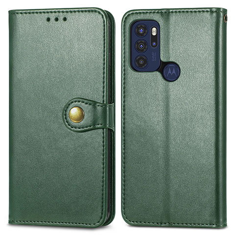 Funda de Cuero Cartera con Soporte Carcasa S05D para Motorola Moto G60s Verde