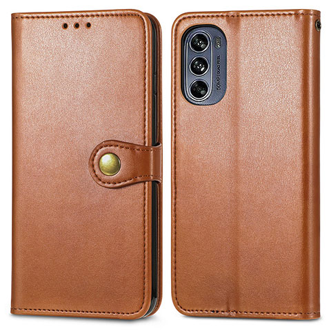 Funda de Cuero Cartera con Soporte Carcasa S05D para Motorola Moto G62 5G Marron