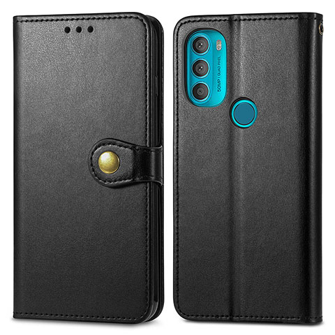 Funda de Cuero Cartera con Soporte Carcasa S05D para Motorola Moto G71 5G Negro