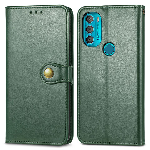 Funda de Cuero Cartera con Soporte Carcasa S05D para Motorola Moto G71 5G Verde