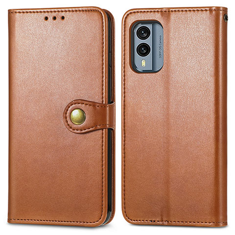 Funda de Cuero Cartera con Soporte Carcasa S05D para Nokia X30 5G Marron