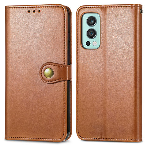 Funda de Cuero Cartera con Soporte Carcasa S05D para OnePlus Nord 2 5G Marron