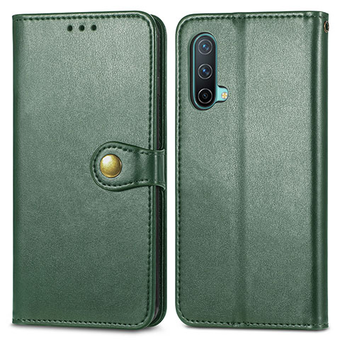 Funda de Cuero Cartera con Soporte Carcasa S05D para OnePlus Nord CE 5G Verde